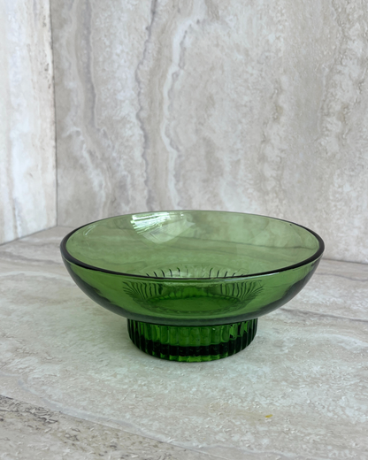 Vintage Green Glass Bowl